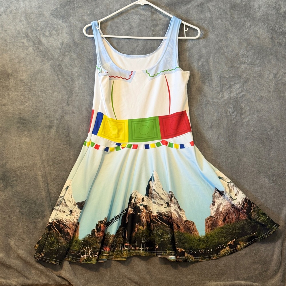 Disney Expedition Everest Skater Dress Womens Medium Animal Kingdom Graphic Skrt